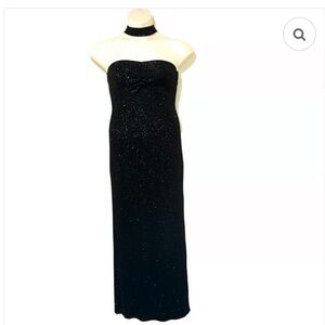 Jessica McClintock for Gunne Sax Vintage Black Sparkly evening dress